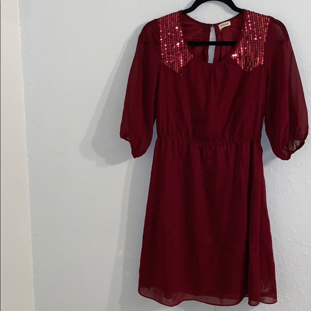 Delicious - Maroon Midi Dress - Size M